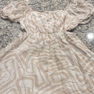 Sincerely Jules Cream and Tan Patterned Dress